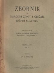 Zbornik za narodni život i običaje južnih Slavena, knjiga 25, svezak 2