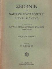 Zbornik za narodni život i običaje južnih Slavena, knjiga 29, svezak 2