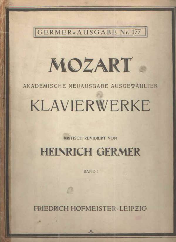Mozart: Klavierwerke, Band I
