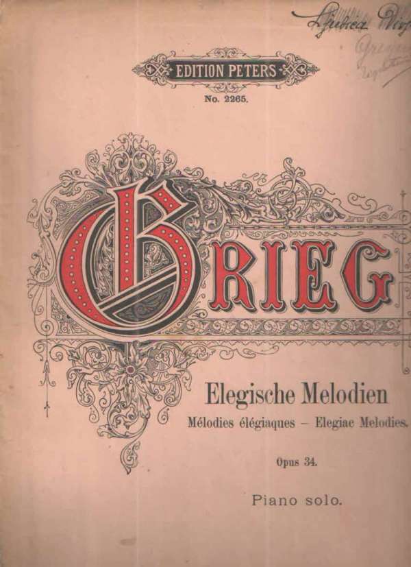 Grieg: Elegische Melodien, opus 34.