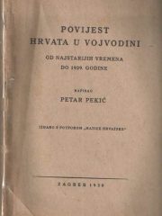 Povijest Hrvata u Vojvodini - Od najstarijih vremena do 1929. godine