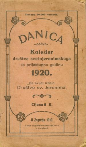 Danica: Koledar društva svetojeronimskoga za prijestupnu godinu 1920.