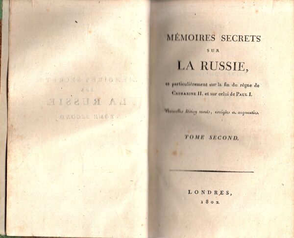 Memoires secrets sur la Russie 1-3