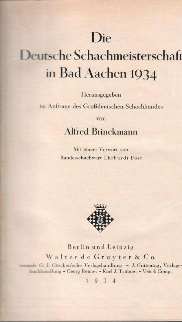 Die Deutsche Schachmeisterschaft in Bad Aachen 1934; Endspiele: Ein Leitfaden für die Praxis