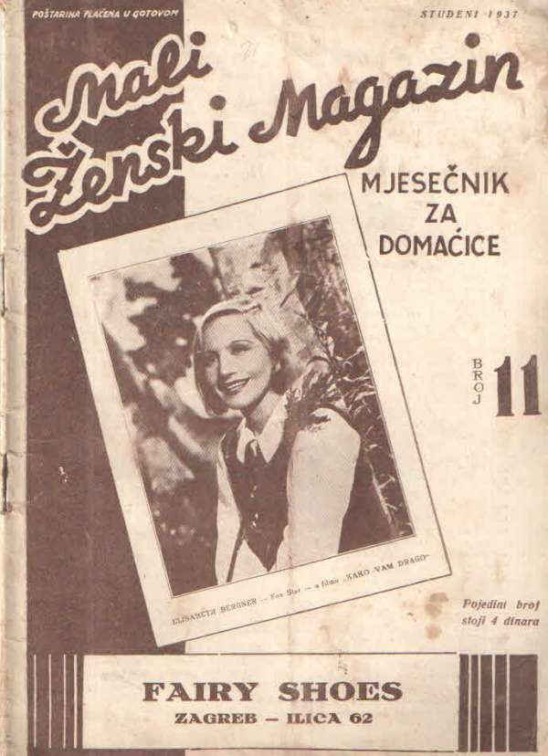 Mali Ženski Magazin, broj 11 studeni 1937.