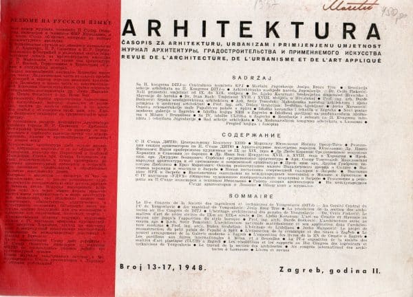 Arhitektura - časopis za arhitekturu... broj 13-17, 1948.