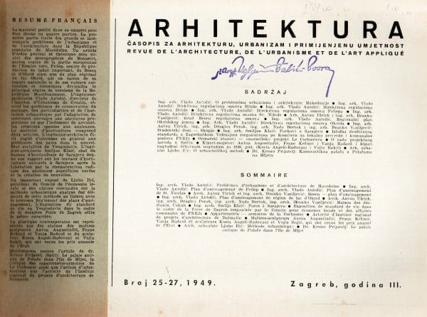Arhitektura – časopis za arhitekturu…broj 25-27, 1949.