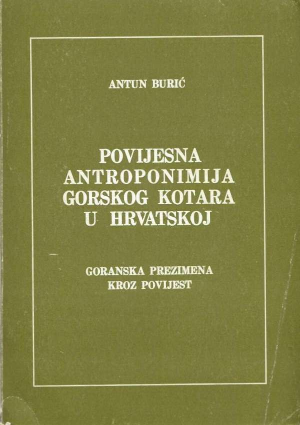 Povijesna antroponimija Gorskog kotara u Hrvatskoj