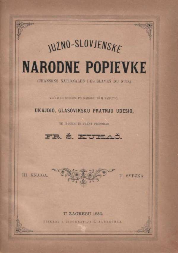 Južno-slovjenske narodne popievke III. knjiga